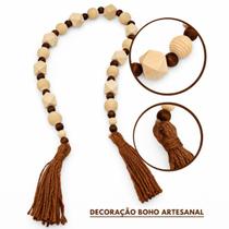 Colar Decorativo de Madeira 75cm para Decoração de Sala Mesa Aparador e Estante