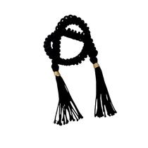 Colar Decorativo Laço de Algodão Ornamento para Mesa Preto Colar Decorativo Laço de Algodão Ornamento para Mesa Preto