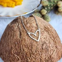 Colar Delicado Coração Reto Prata 925