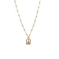 Colar Delicado de Bolinhas com Pingente de Nossa Senhora Aparecida