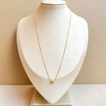 Colar Delicado Dourado com Pingente de Esfera Luiza Mahin