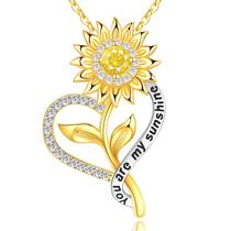 Colar DFUNH Sunflower banhado a ouro 18K em prata esterlina 925 Colar DFUNH Sunflower banhado a ouro 18K em prata esterlina 925