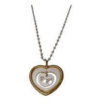 Colar Dia das Mães Madrepérola Folheado Coração Dourado Colar Dia das Mães Madrepérola Folheado Coração Dourado