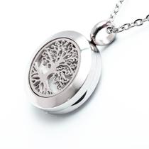Colar Difusor Árvore da Vida em AÇO INOXIDÁVEL - ANTIALÉRGICO - PRATA