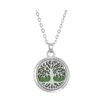 Colar Difusor De Óleo Essencial Em Aço Inoxidável Para Mulheres, Pingente De Joia Com Árvore Da Vida