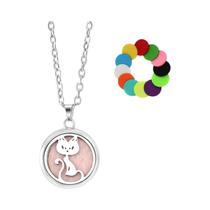 Colar Difusor De Óleo Essencial Em Aço Inoxidável Para Mulheres, Pingente De Joia De Aromaterapia