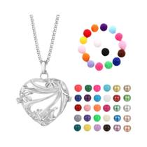 Colar Difusor De Óleo Essencial Para Aromaterapia Com Design De Gaiola De Pássaro E Corrente De Aço