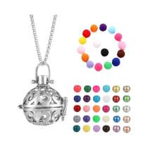 Colar Difusor De Óleo Essencial Para Aromaterapia Com Design De Gaiola De Pássaro E Corrente De Aço