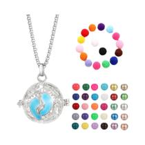 Colar Difusor De Óleo Essencial Para Aromaterapia Com Design De Gaiola De Pássaro E Corrente De Aço