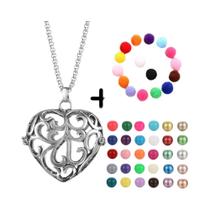 Colar Difusor De Óleo Essencial Para Aromaterapia Com Design De Gaiola De Pássaro E Corrente De Aço