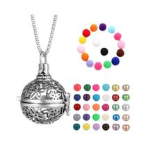 Colar Difusor De Óleo Essencial Para Aromaterapia Com Design De Gaiola De Pássaro E Corrente De Aço