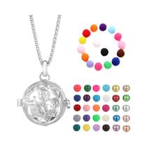 Colar Difusor De Óleo Essencial Para Aromaterapia, Design De Gaiola De Pássaro Com Cristal E Colar Difusor De Óleo Essencial Para Aromaterapia, Design De Gaiola De Pássaro Com Cristal E