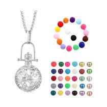 Colar Difusor De Óleo Essencial Para Aromaterapia, Design De Gaiola De Pássaro Com Cristal E Colar Difusor De Óleo Essencial Para Aromaterapia, Design De Gaiola De Pássaro Com Cristal E