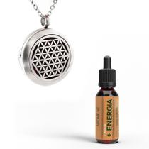 Colar Difusor Flor da Vida + Óleo Essencial +Amor +Energia