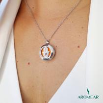 Colar Difusor Mãos de Fátima em AÇO INOXIDÁVEL - ANTIALÉRGICO - PRATA Colar Difusor Mãos de Fátima em AÇO INOXIDÁVEL - ANTIALÉRGICO - PRATA
