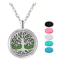 Colar Difusor Óleo Essencial Feltro Corrente Ajustável Aço Inox