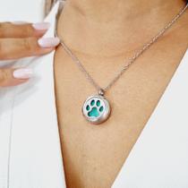 Colar Difusor Patinha Pet em AÇO INOXIDÁVEL - ANTIALÉRGICO - PRATA Colar Difusor Patinha Pet em AÇO INOXIDÁVEL - ANTIALÉRGICO - PRATA