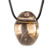 Colar Difusor Pedra Quartzo Fumê Rolado Furo Aromaterapia Colar Difusor Pedra Quartzo Fumê Rolado Furo Aromaterapia