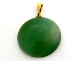 Colar Disco Liso Quartzo Verde Pedra Natural Pino Dourado Colar Disco Liso Quartzo Verde Pedra Natural Pino Dourado