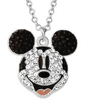 Colar Disney Mickey Mouse para mulheres com cristais pavimentados