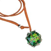 Colar DND D20 Dice removível com corrente de couro em aço inoxidável