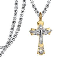 Colar do Espírito Santo, prata esterlina, colar de coração sagrado, joias católicas de Jesus para homens e mulheres Colar do Espírito Santo, prata esterlina, colar de coração sagrado, joias católicas de Jesus para homens e mulheres
