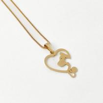 Colar Dog com Estetoscópio Banhado a Ouro 18k Colar Dog com Estetoscópio Banhado a Ouro 18k