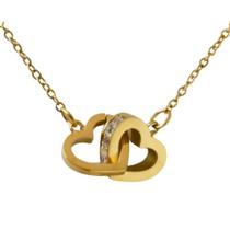 Colar Dois Amores Banhado A Ouro 18k Colar Dois Amores Banhado A Ouro 18k