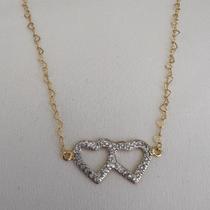 Colar dois corações banhado a ouro 18k Colar dois corações banhado a ouro 18k