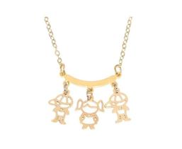 Colar Dois Meninos E Uma Menina Folheado A Ouro 18k Colar Dois Meninos E Uma Menina Folheado A Ouro 18k