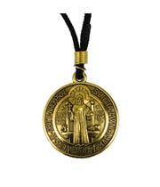 Colar Dourada Medalhão São Bento 3.5cm Colar Dourada Medalhão São Bento 3.5cm