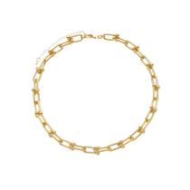 Colar Dourado Chocker Corrente Elos Largos Colar Dourado Chocker Corrente Elos Largos