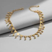 Colar dourado Choker Triangulares Banhado Ouro Zarpellon