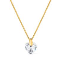 Colar Dourado de Coração em Cristal Colar Dourado de Coração em Cristal