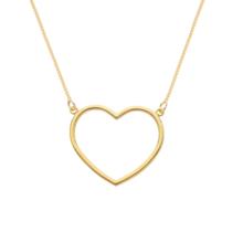 Colar Dourado de Coração Vazado Arco Colar Dourado de Coração Vazado Arco