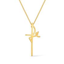Colar Dourado de Cruz Fé Colar Dourado de Cruz Fé