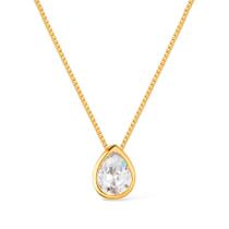 Colar Dourado De Gota Em Zircônia