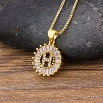 Colar Dourado Letra Inicial Strass Brilhante Nome