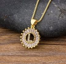 Colar Dourado Letra Inicial Strass Brilhante Nome Colar Dourado Letra Inicial Strass Brilhante Nome