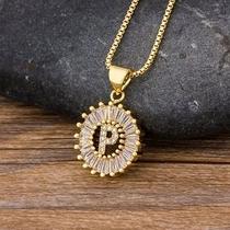 Colar Dourado Letra Inicial Strass Brilhante Nome Colar Dourado Letra Inicial Strass Brilhante Nome