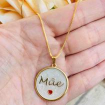 Colar Dourado Mãe Madre Perola