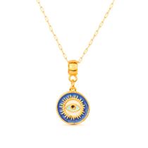 Colar Dourado Medalha Olho Grego Colar Dourado Medalha Olho Grego