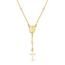 Colar Dourado Religioso Terço Cruz e Pérolas Colar Dourado Religioso Terço Cruz e Pérolas