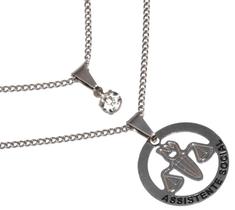 Colar Duplo Assistente Social Profissão Formatura Aço Inox