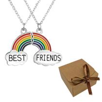 Colar Duplo Best Friends Arco Íris Melhores Amigas Presente