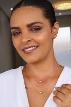 Colar Duplo Bolinha Lisa Folheado charme e sofisticação