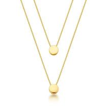 Colar duplo circulo liso 45cm