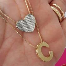 Colar duplo com as inicias Personaliza