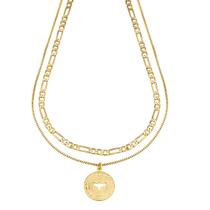 Colar Duplo com Malha 3x1 e Veneziana Pingente Medalha Espírito Santo Folheado a Ouro 18k Colar Duplo com Malha 3x1 e Veneziana Pingente Medalha Espírito Santo Folheado a Ouro 18k