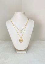 Colar duplo com ponto de luz e minnie